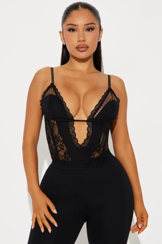 Make It Sexy Lace Corset - Black sold by Fashion Nova