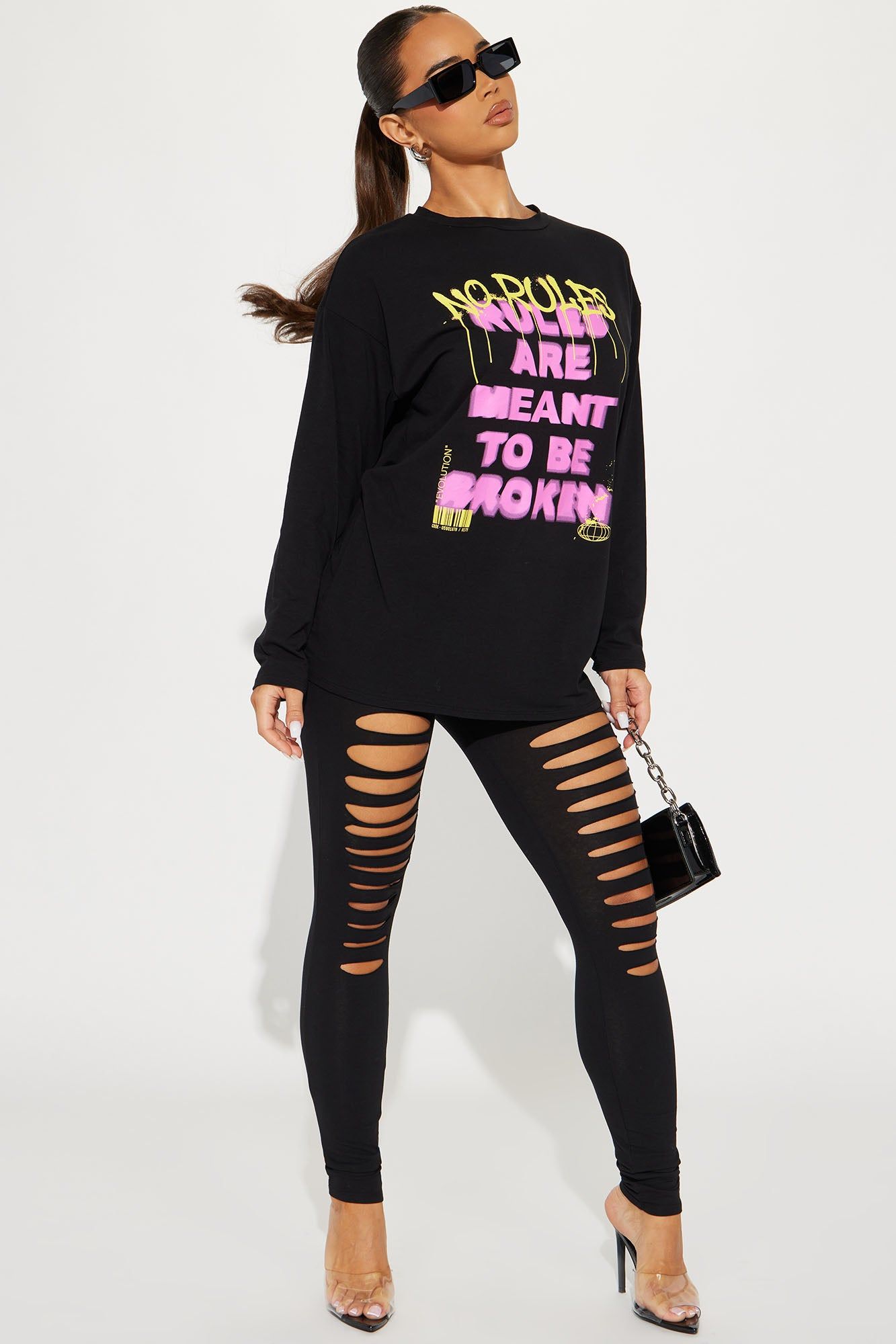 Break The Rules Legging Set - Black sold by Fashion Nova