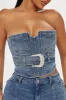 Buckle Bunny Denim Corset Top - Medium Wash sold by Fashion Nova
