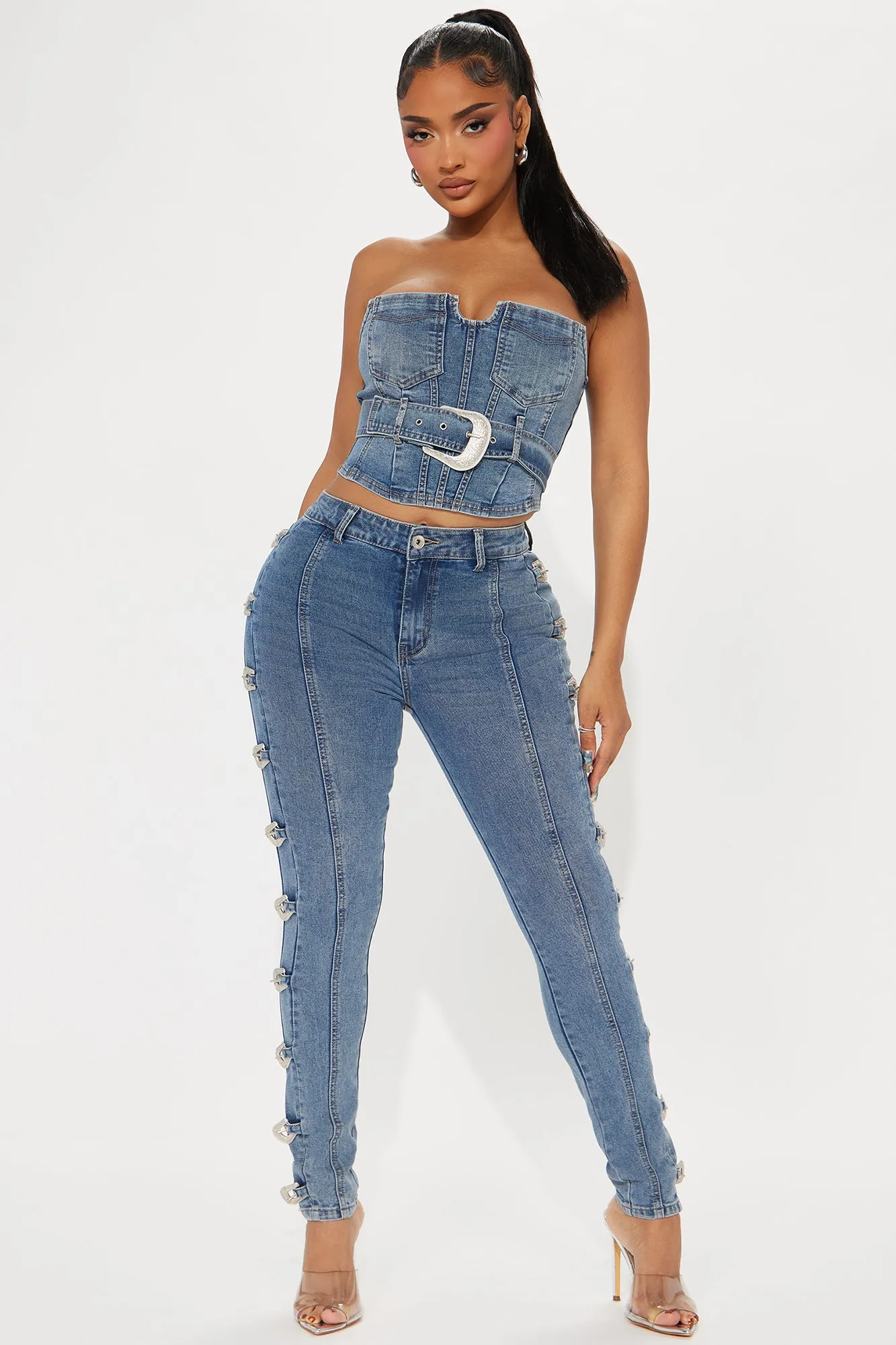 Buckle Bunny Denim Corset Top - Medium Wash sold by Fashion Nova product image thumbnail 2