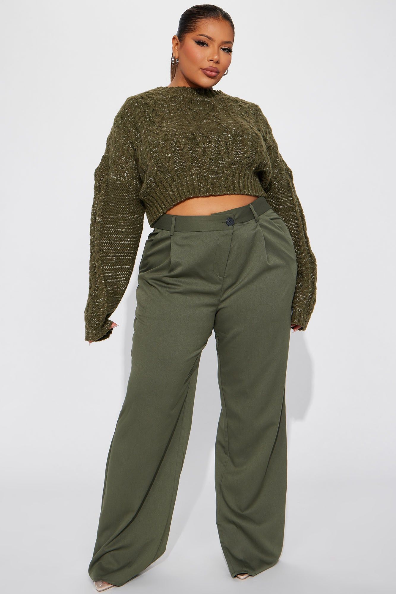 Fair Trade Cable Knit Sweater - Olive sold by Fashion Nova product image thumbnail 5