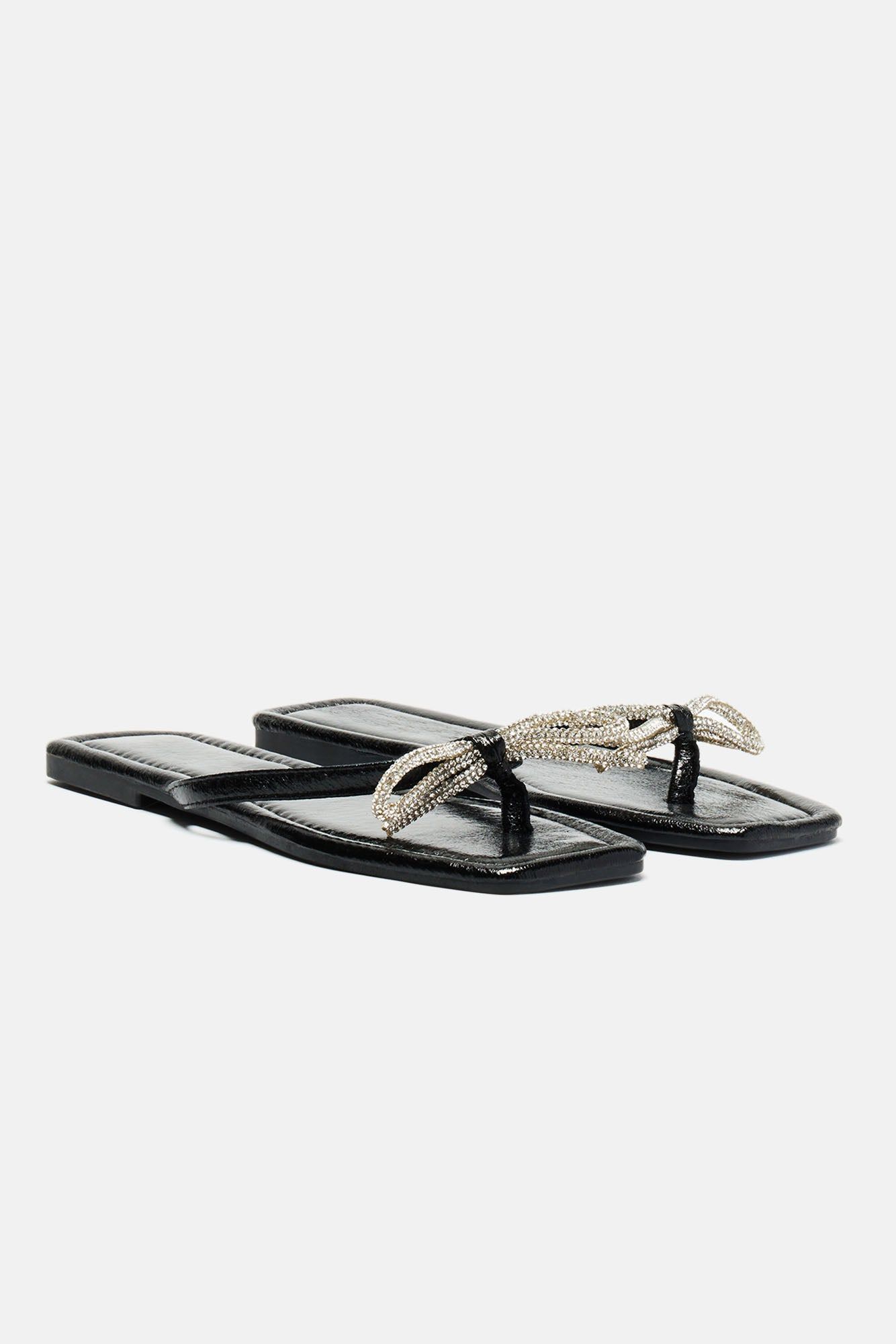 That's My Bestie Flat Sandals - Black sold by Fashion Nova product image thumbnail 3