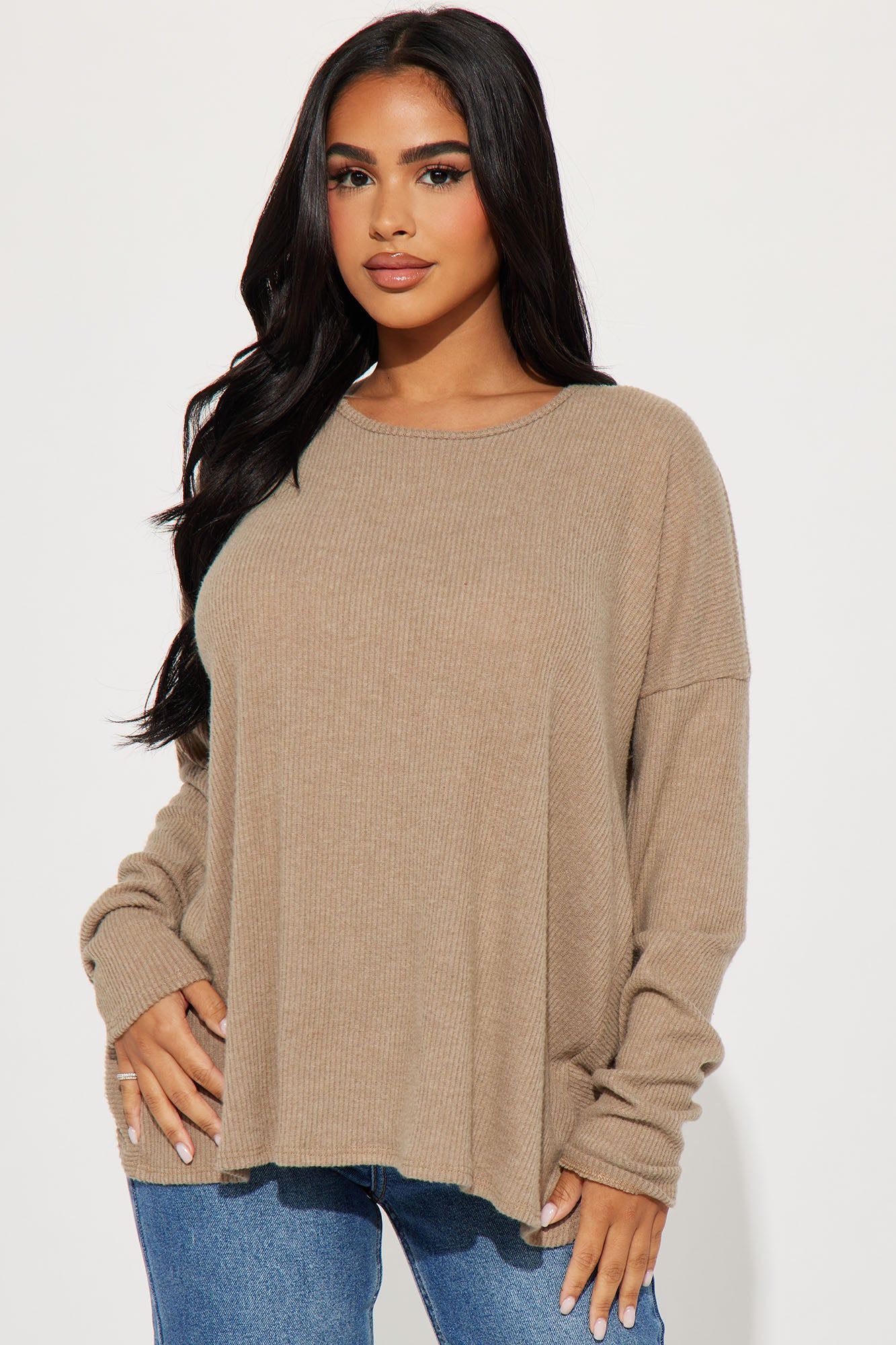 Simply Effortless Top - Mocha sold by Fashion Nova