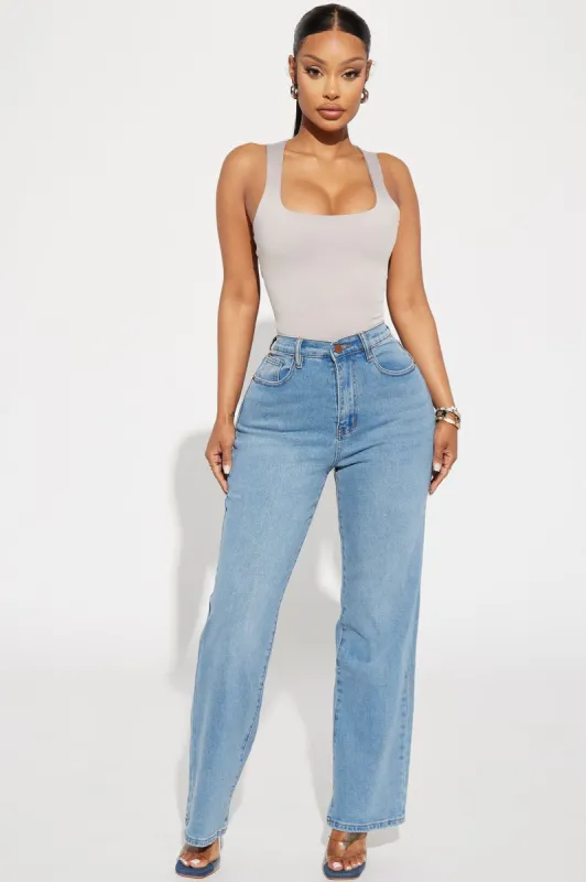 Classic 90s Low Stretch Straight Leg Jeans - Vintage Blue Wash sold by Fashion Nova