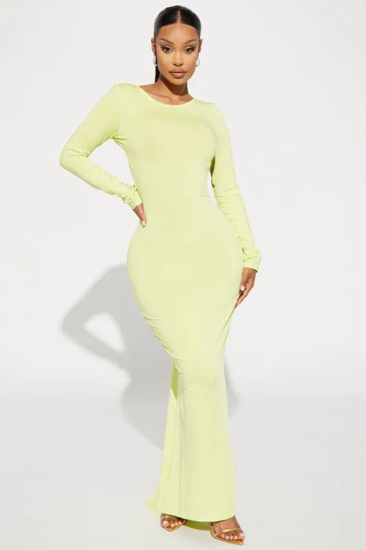 Full Glam Backless Maxi Dress - Neon Green sold by Fashion Nova