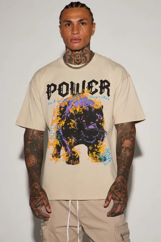 Rebel Of Power Short Sleeve Tee - Off White sold by Fashion Nova