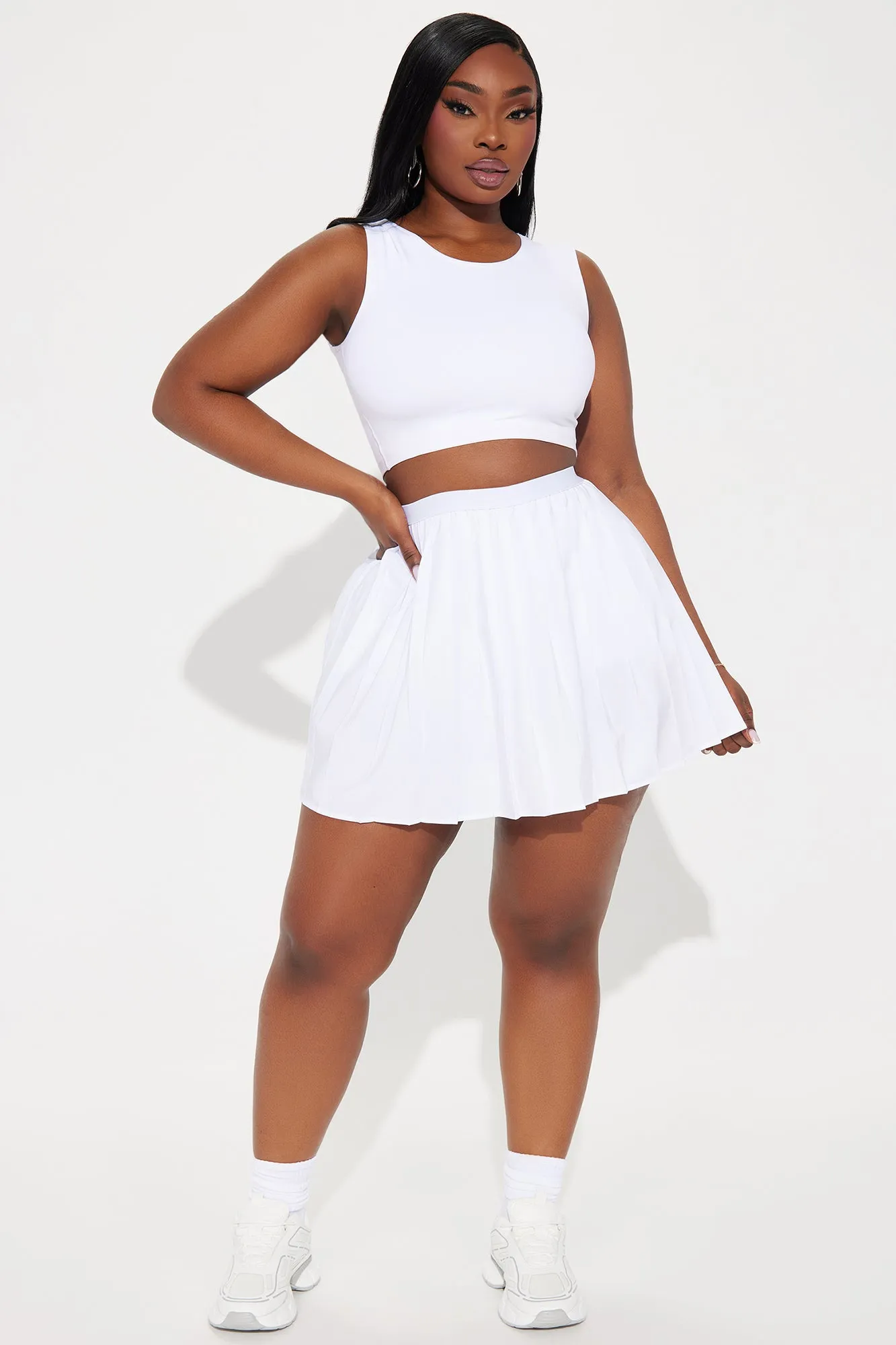 Sharon Pleated Skort - White sold by Fashion Nova product image thumbnail 4