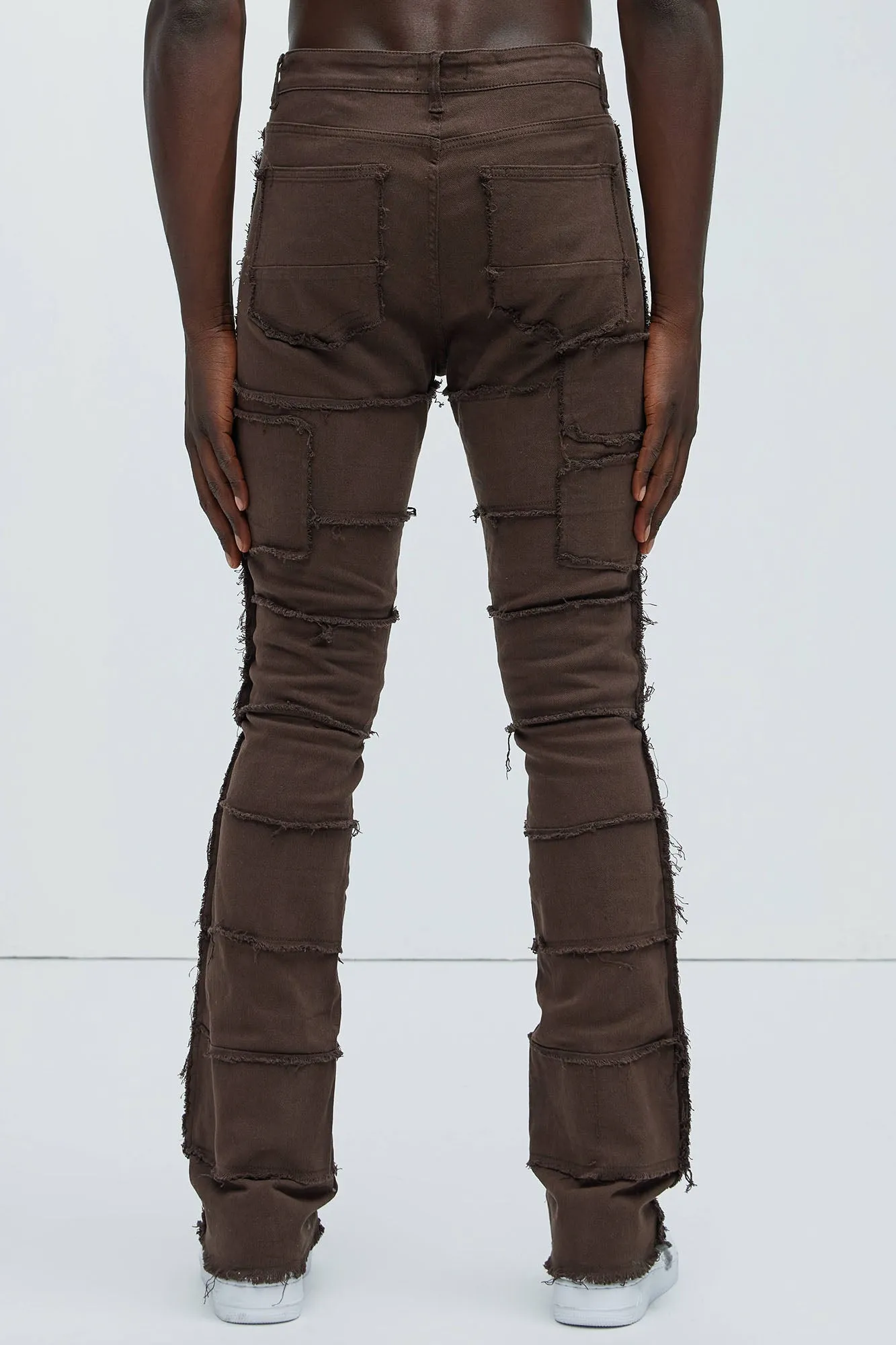 Your Way Frayed Stacked Skinny Flare Pants - Dark Brown sold by Fashion Nova product image thumbnail 5