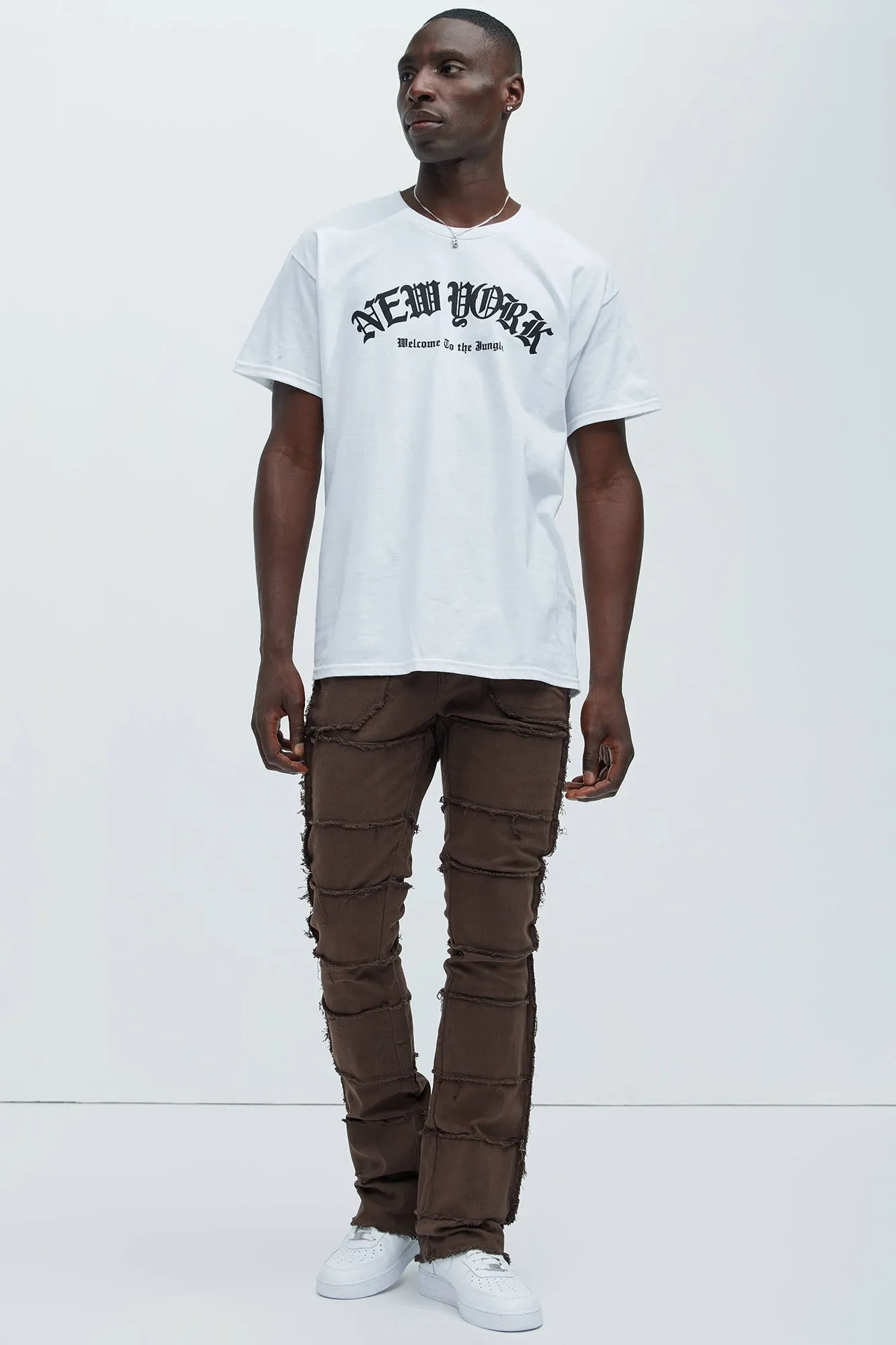 Your Way Frayed Stacked Skinny Flare Pants - Dark Brown sold by Fashion Nova product image thumbnail 2