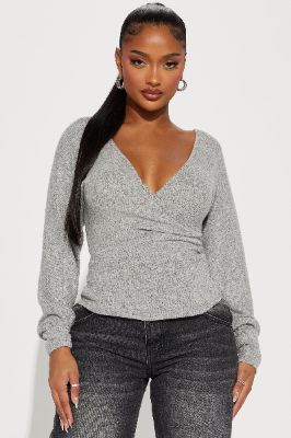 Hotter Than Your Ex Top - Heather Grey sold by Fashion Nova
