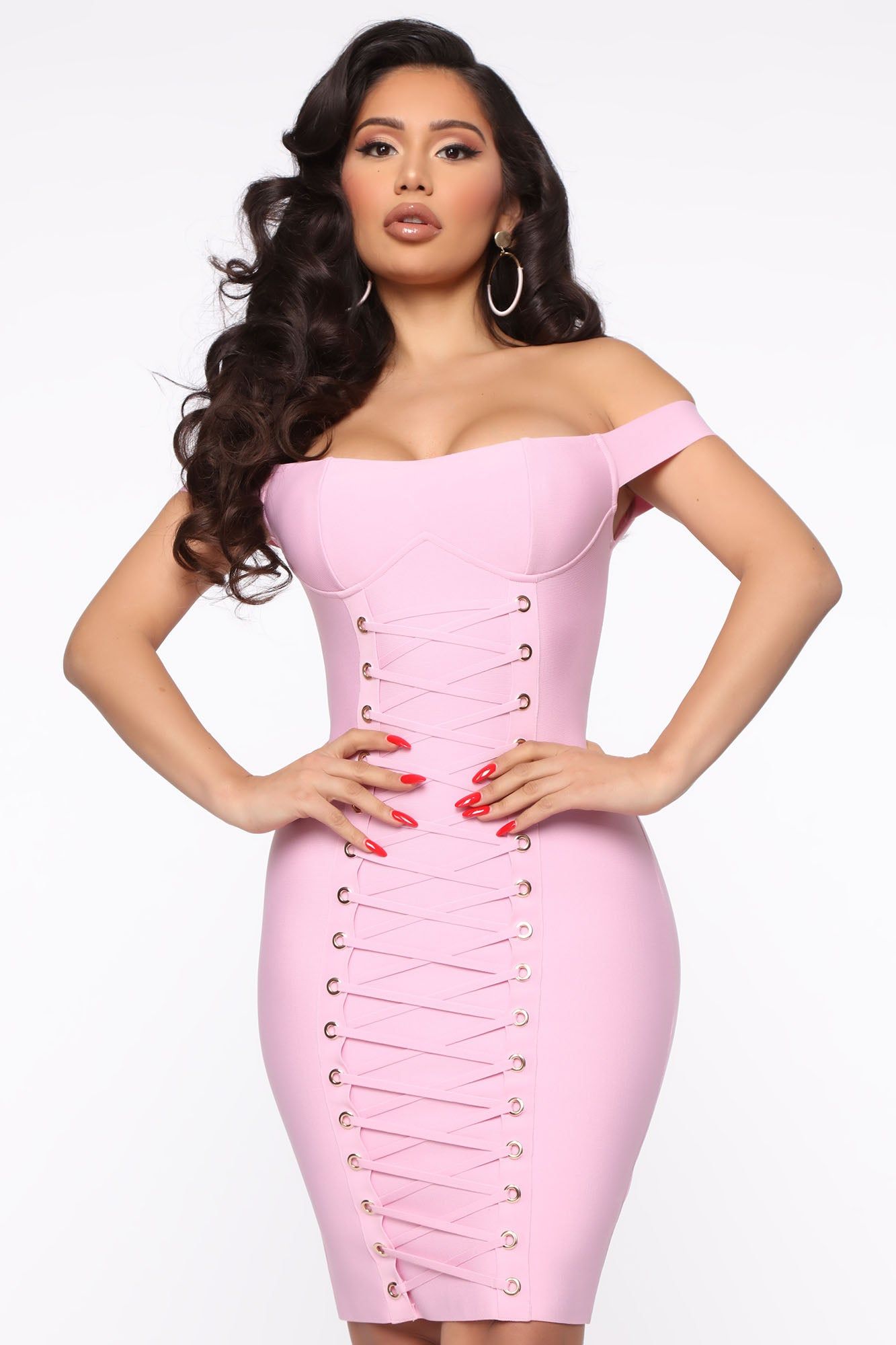 Sugar Sugar Bandage Midi Dress - Pink sold by Fashion Nova product image thumbnail 2