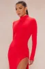 Lennox Double Lined Knit Maxi Dress - Red sold by Fashion Nova