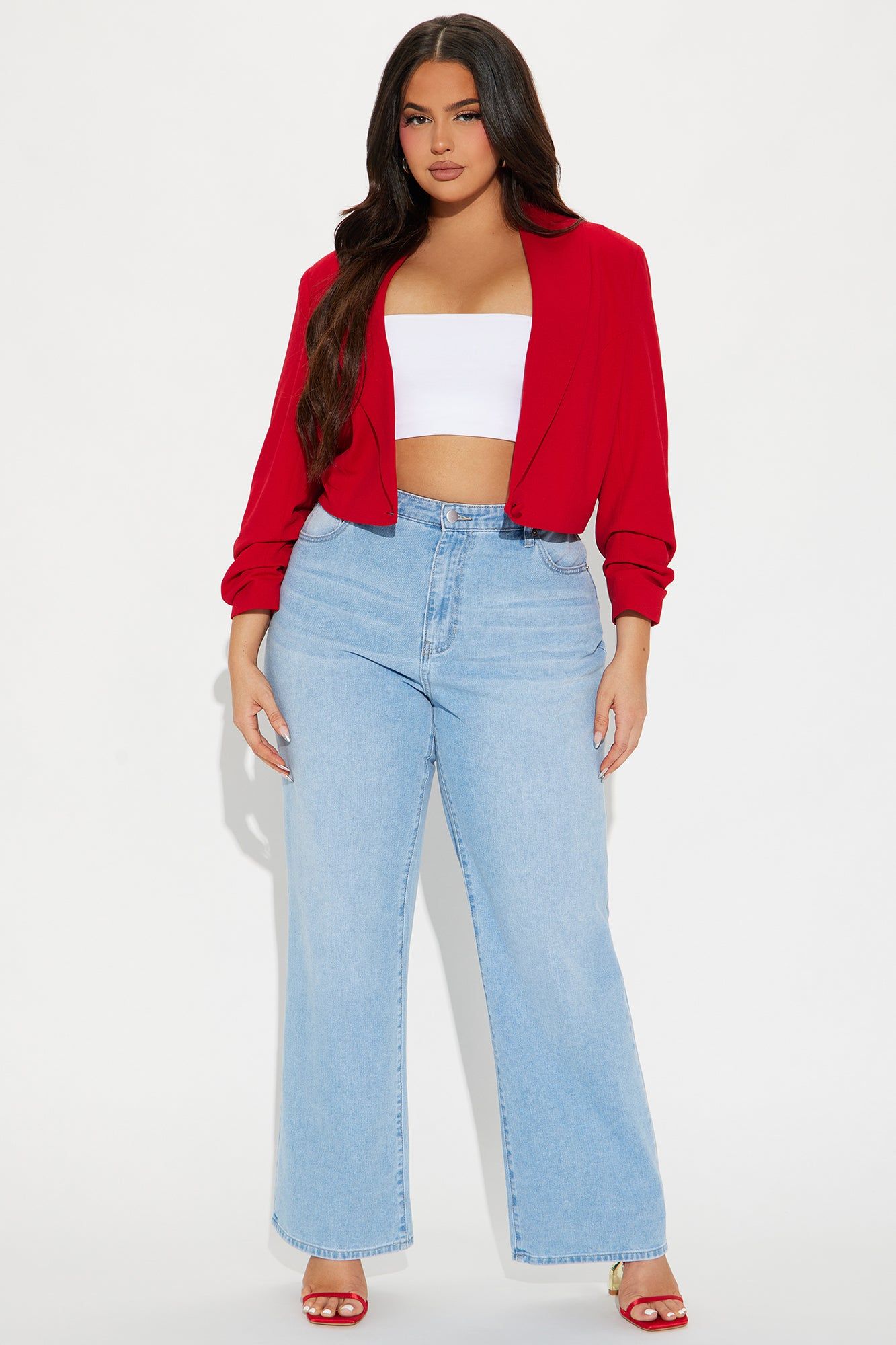 Taking Care Of Business Cropped Blazer - Red sold by Fashion Nova product image thumbnail 5