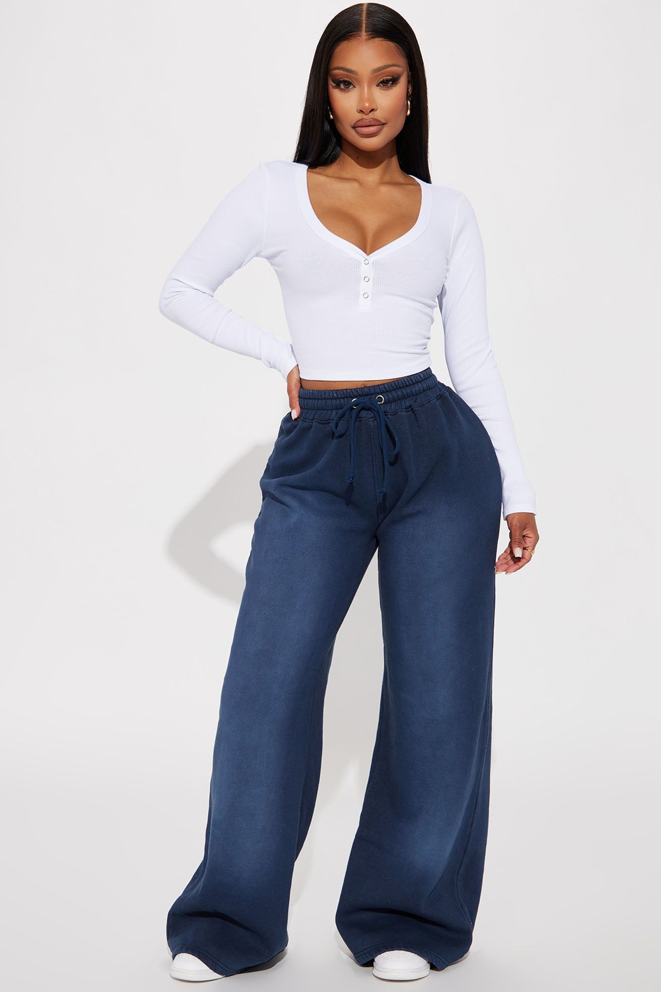 Gianna Washed Lounge Pant - Blue sold by Fashion Nova