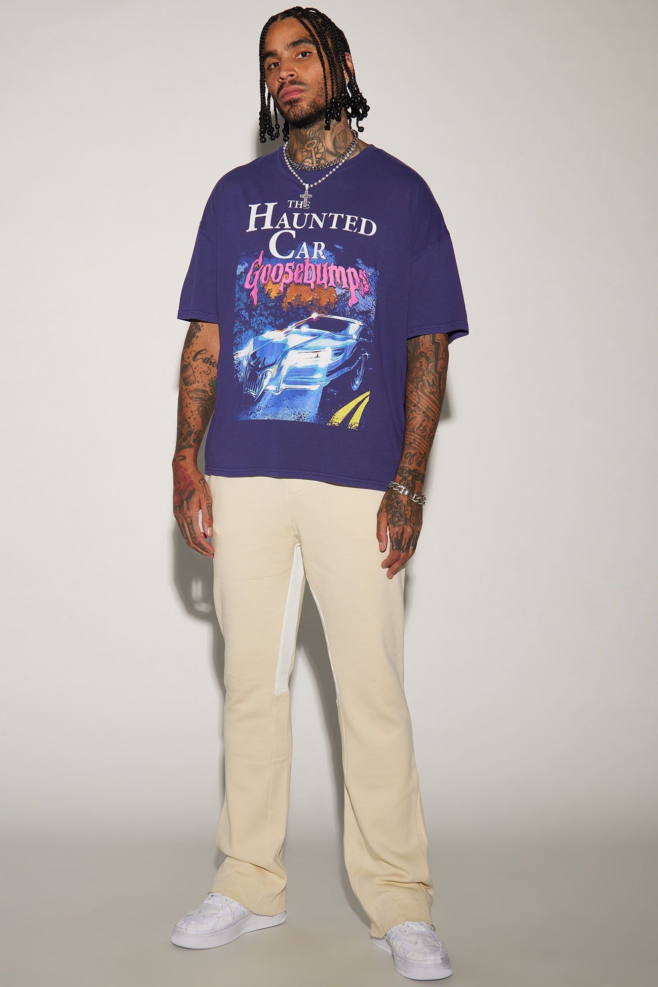 Goosebumps The Haunted Car Oversized Short Sleeve Tee - Navy sold by Fashion Nova product image thumbnail 2