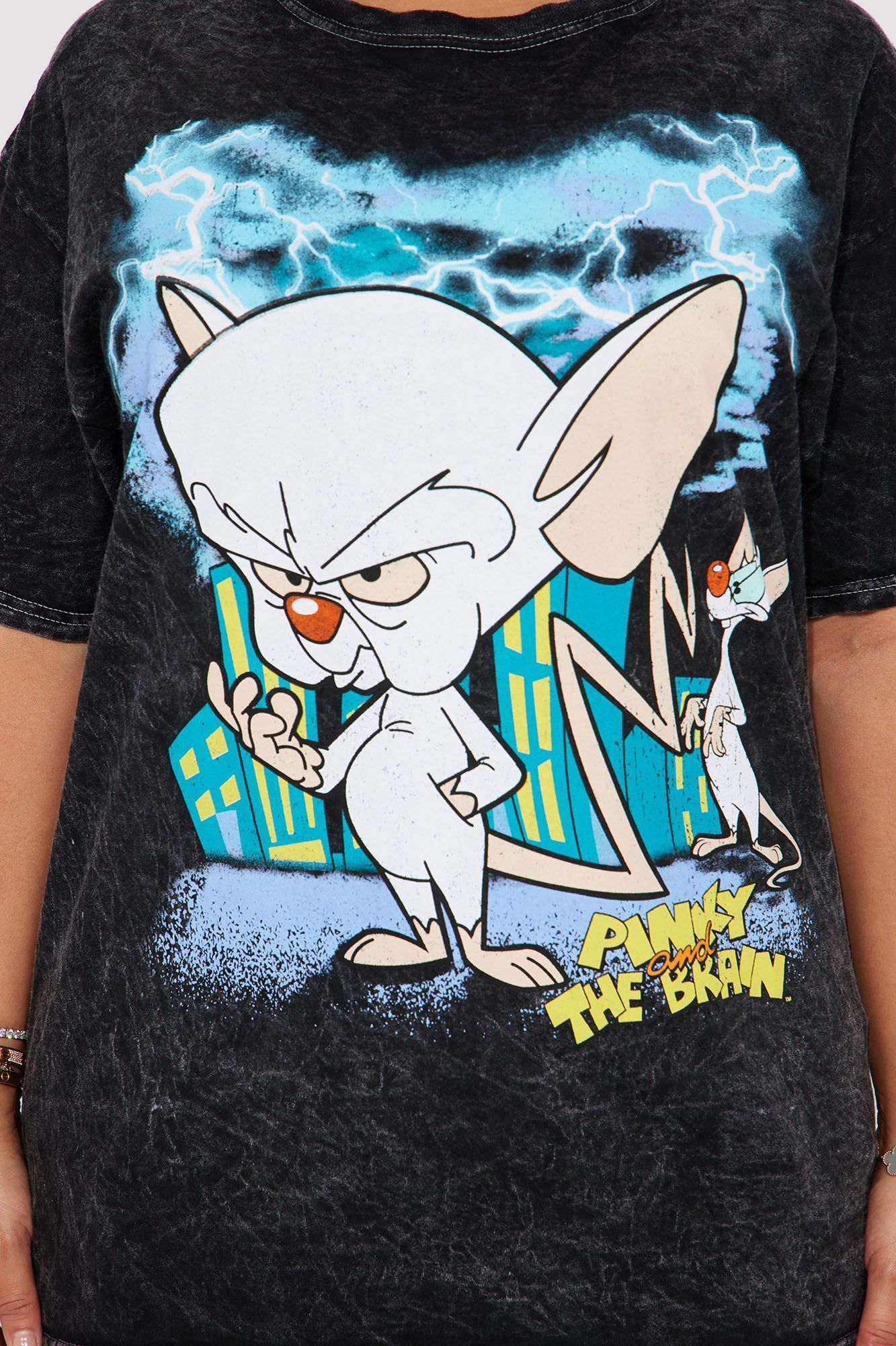Pinky And The Brain Washed Tshirt - Black Wash sold by Fashion Nova product image thumbnail 3