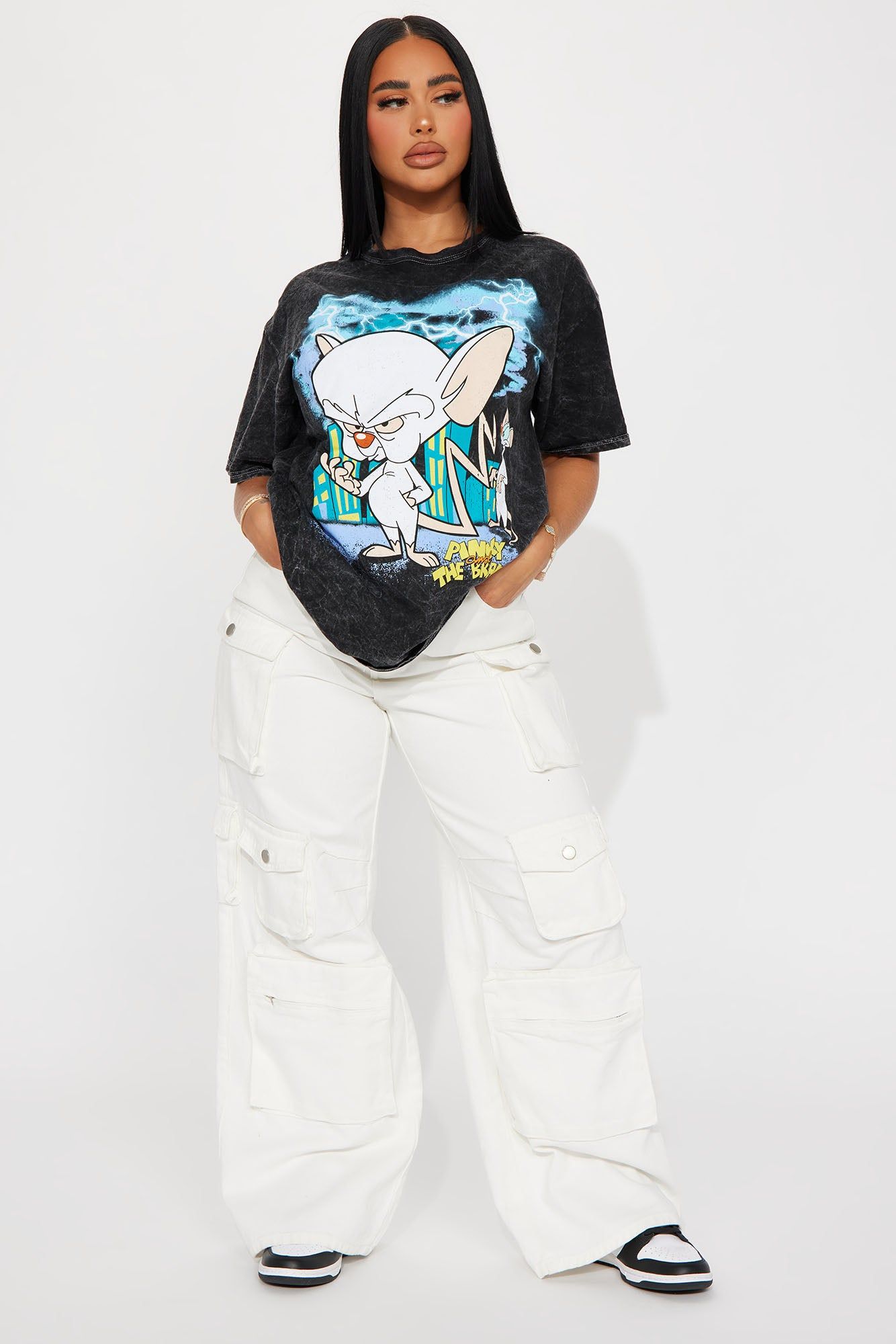 Pinky And The Brain Washed Tshirt - Black Wash sold by Fashion Nova product image thumbnail 2