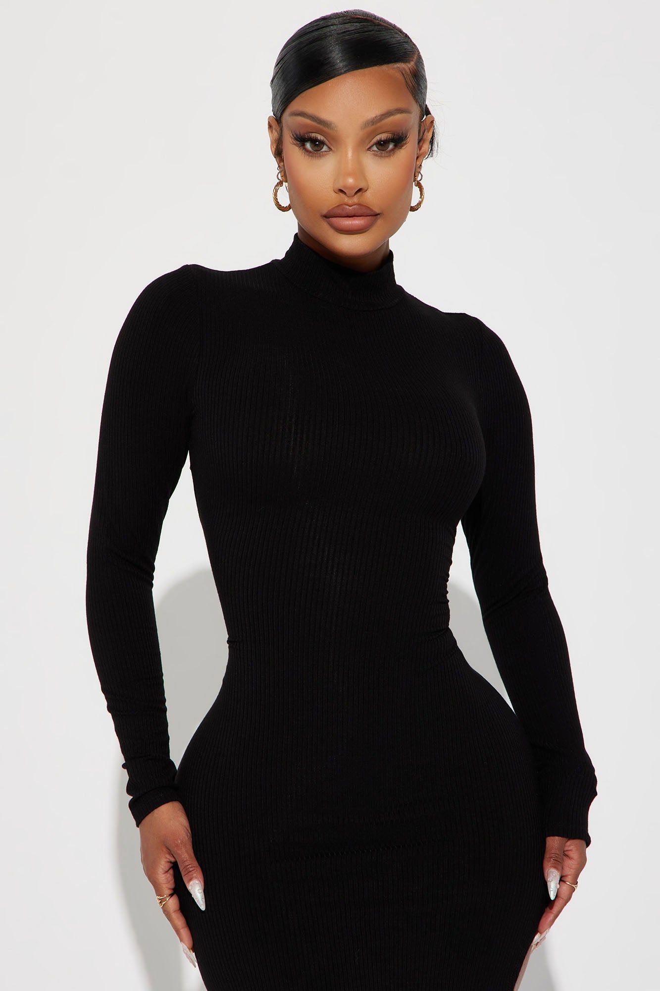 Ashley Ribbed Midi Dress - Black sold by Fashion Nova product image thumbnail 2