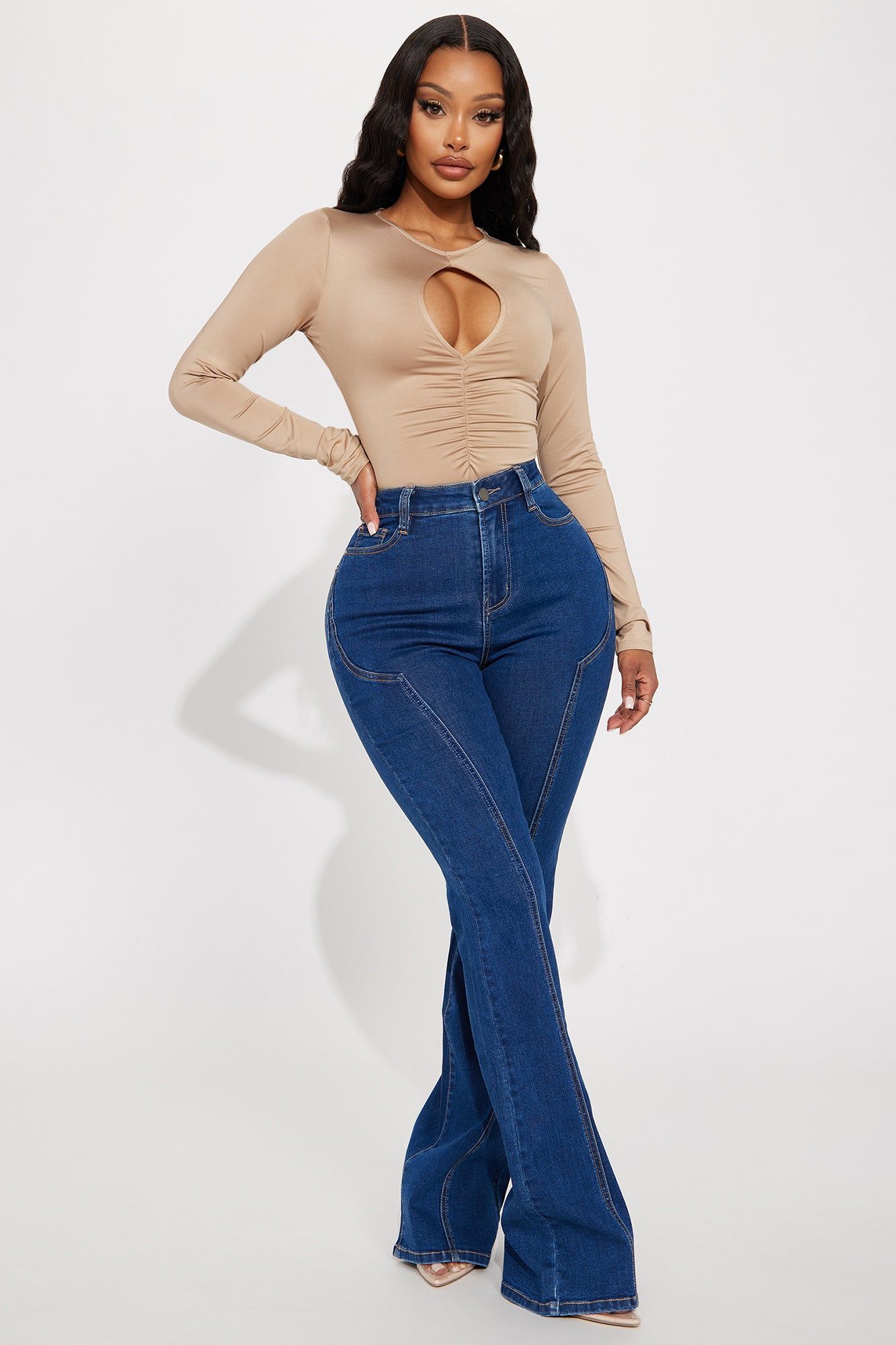 Stand Out Cut Out Bodysuit - Taupe sold by Fashion Nova product image thumbnail 2