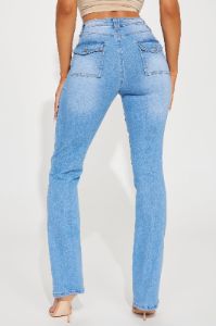 One Last Time Stretch Bootcut Jeans - Light Wash sold by Fashion Nova