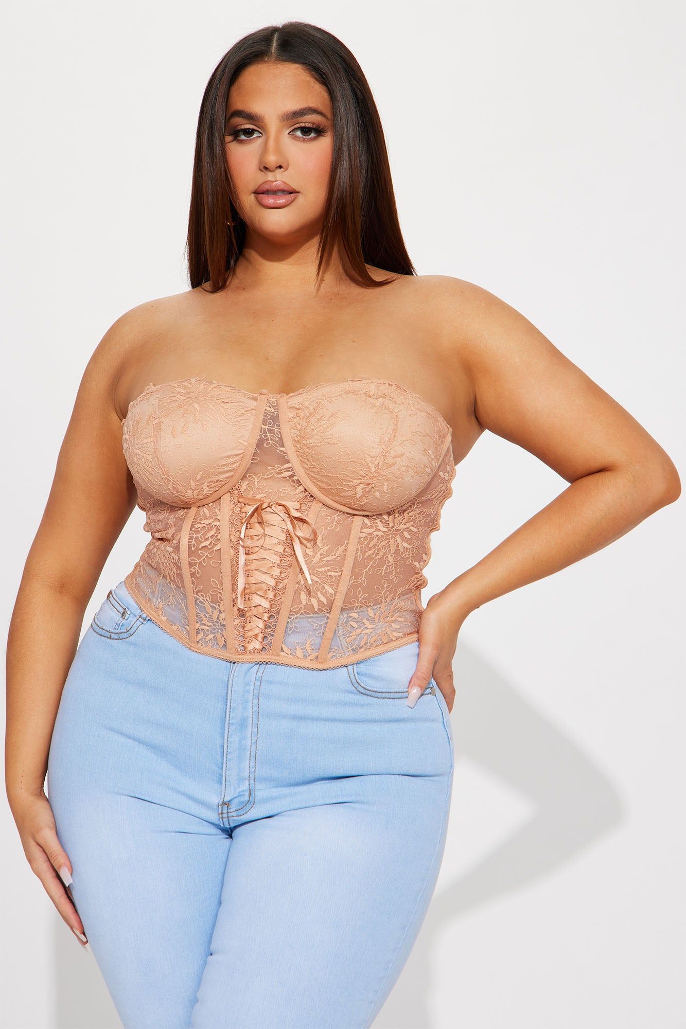 Valeria Lace Corset Top - Nude sold by Fashion Nova product image thumbnail 4
