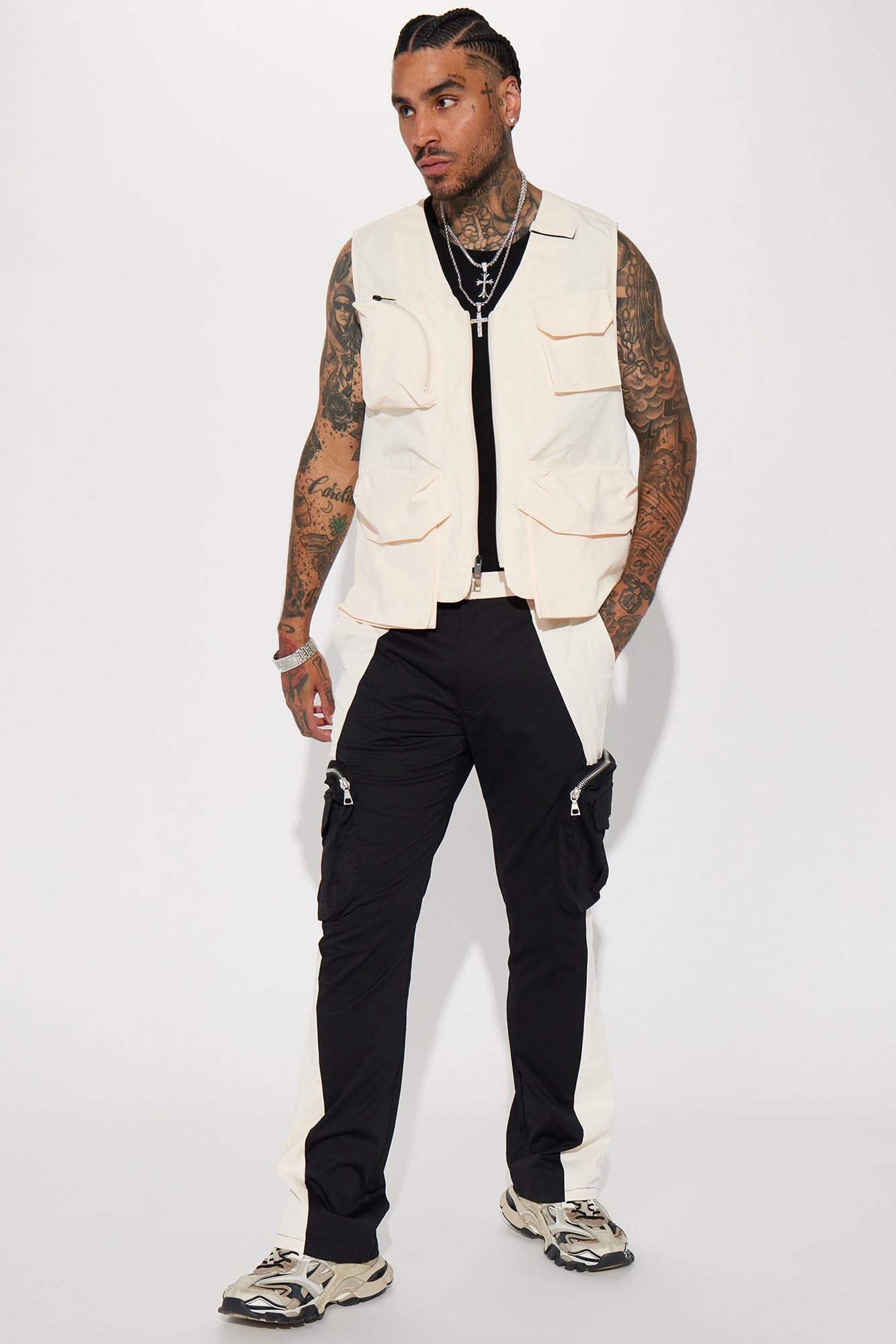 Hard To Miss Ripstop Tactical Cargo Vest - Cream sold by Fashion Nova product image thumbnail 3