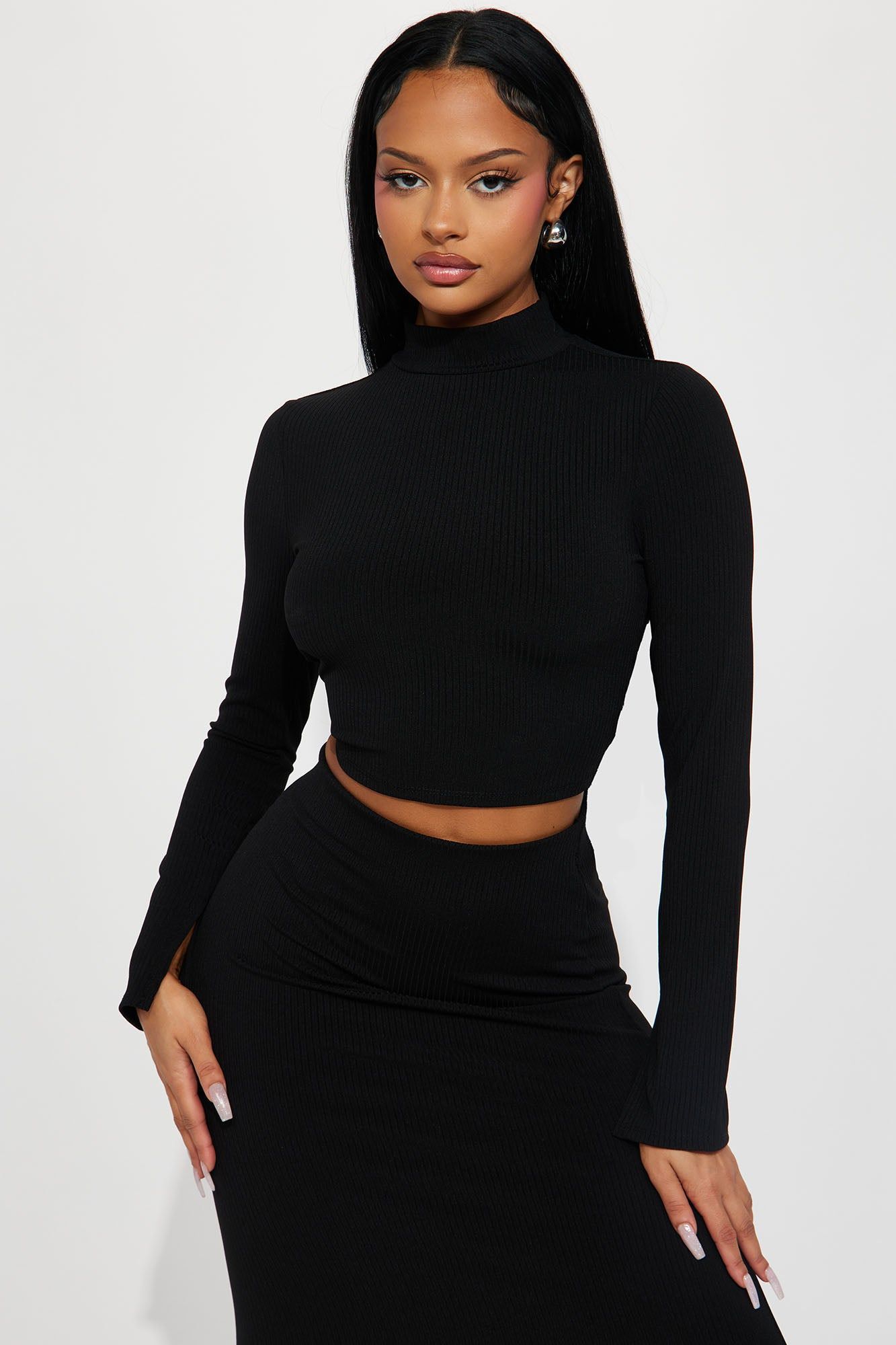 Modern Day Chic Ribbed Skirt Set - Black sold by Fashion Nova product image thumbnail 2