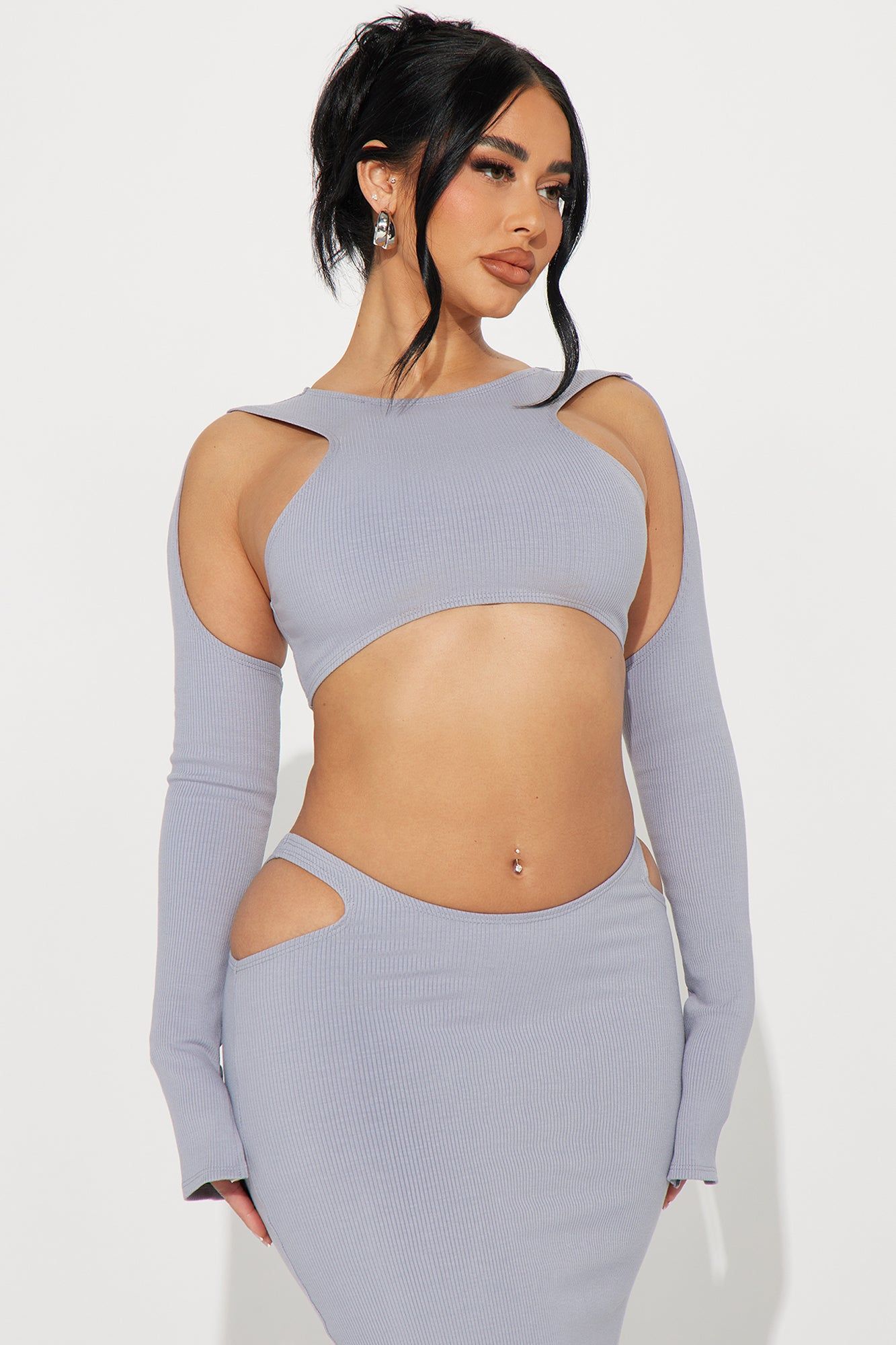 Camilla Snatched Skirt Set - Slate Grey sold by Fashion Nova product image thumbnail 2