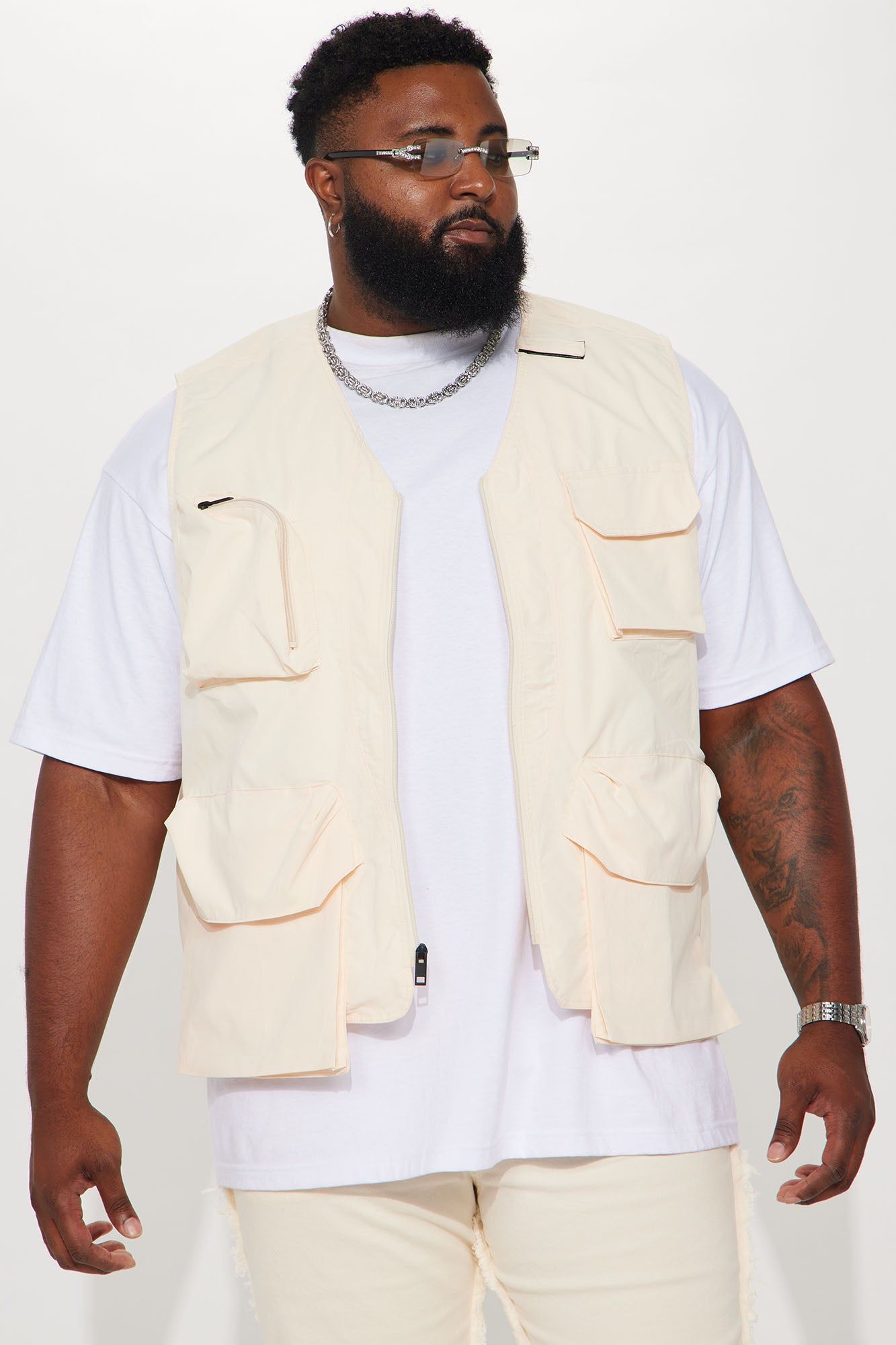 Hard To Miss Ripstop Tactical Cargo Vest - Cream sold by Fashion Nova product image thumbnail 2