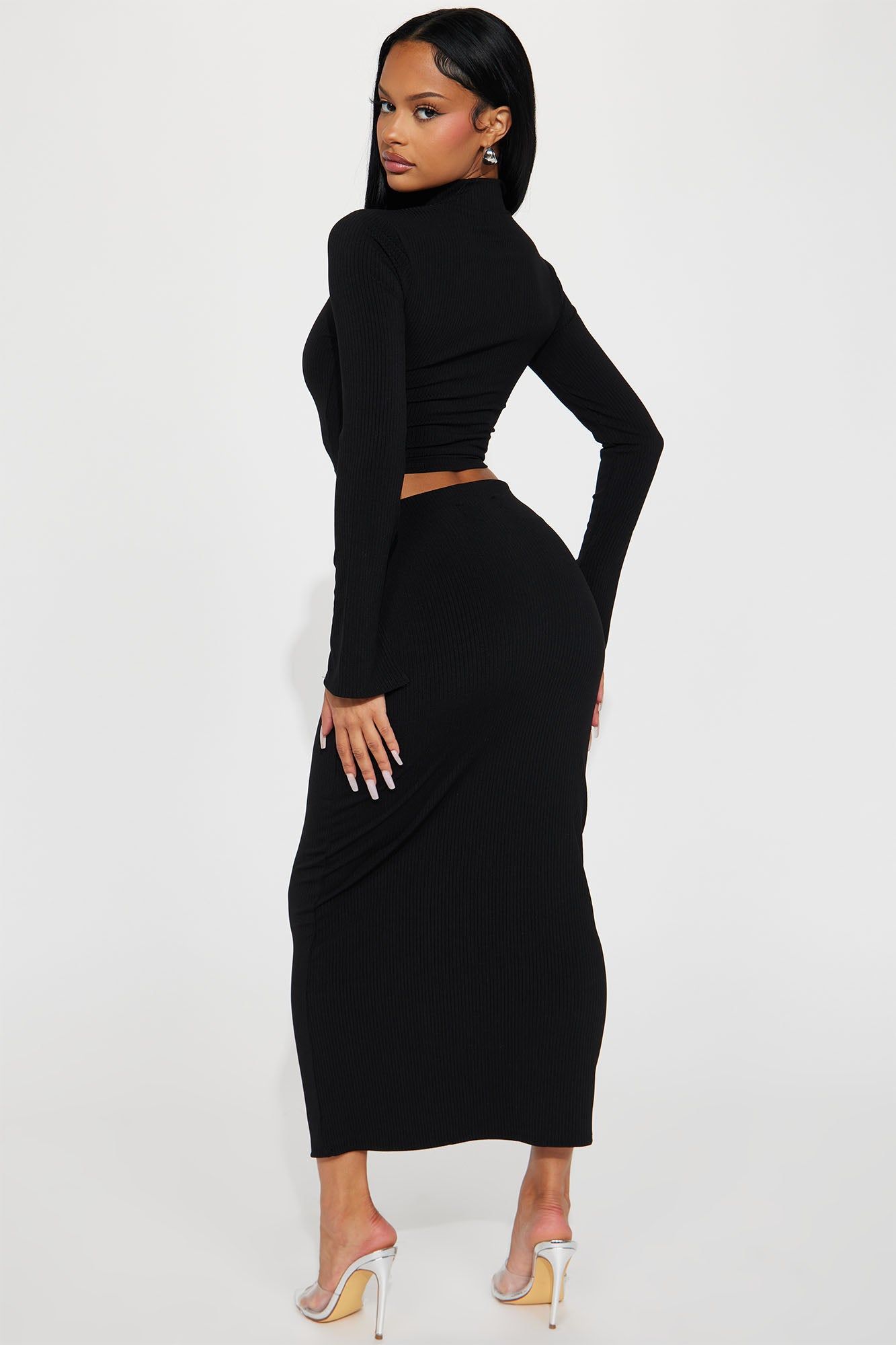 Modern Day Chic Ribbed Skirt Set - Black sold by Fashion Nova product image thumbnail 3