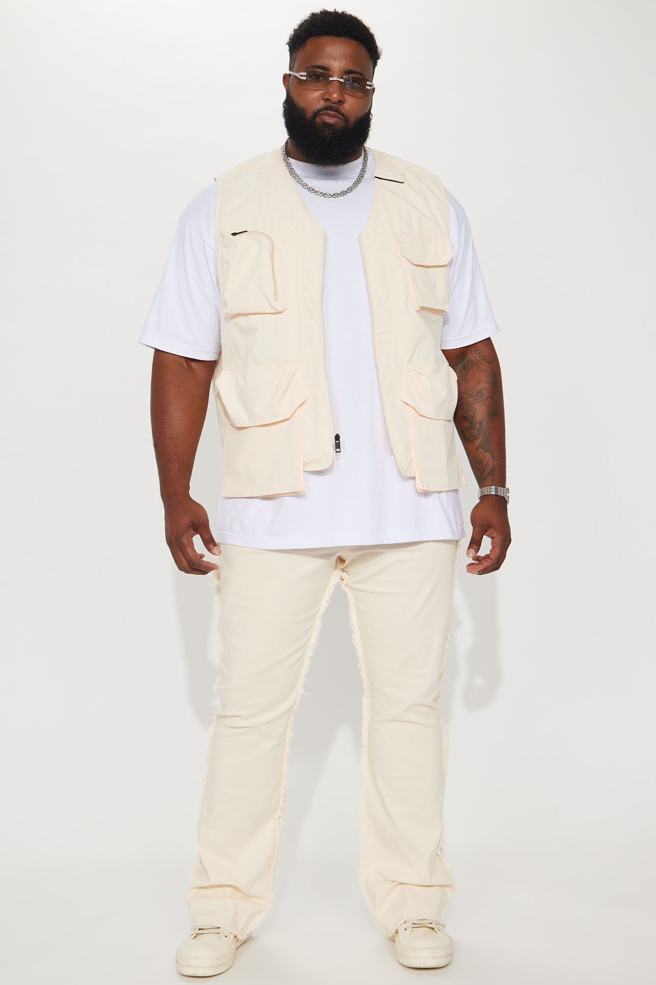Hard To Miss Ripstop Tactical Cargo Vest - Cream sold by Fashion Nova product image thumbnail 6