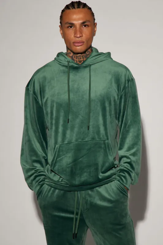Mason Velour Hoodie - Hunter sold by Fashion Nova