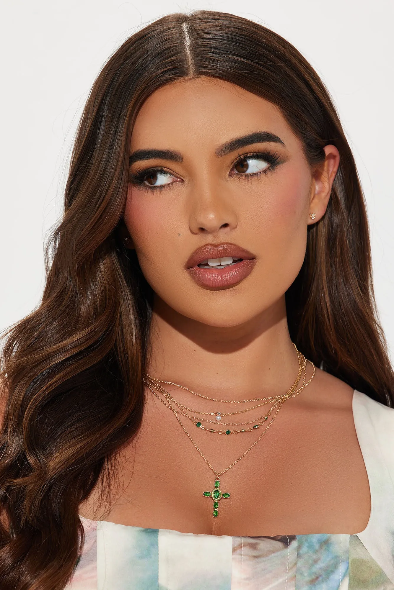 Feeling Fortunate Layered Necklace - Gold/Green sold by Fashion Nova product image thumbnail 2