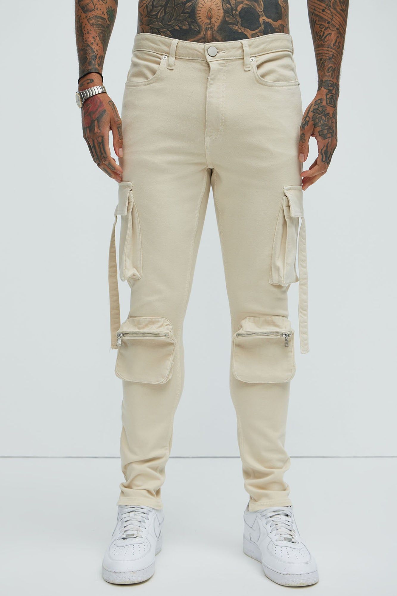 Bradford Skinny Cargo Pants - Off White sold by Fashion Nova product image thumbnail 3