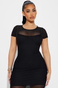 Mesh Midi Dress - Black sold by Fashion Nova