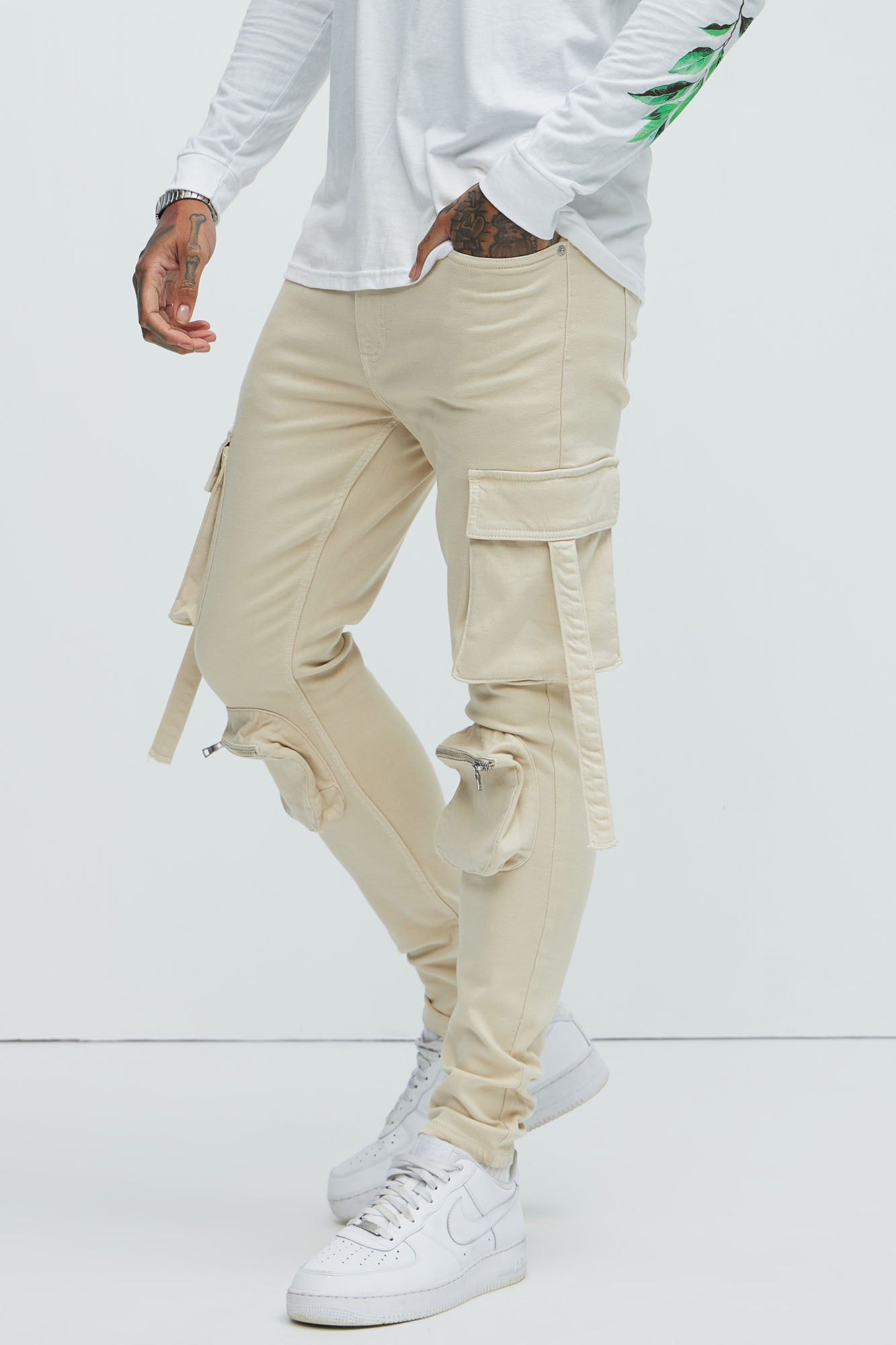 Bradford Skinny Cargo Pants - Off White sold by Fashion Nova