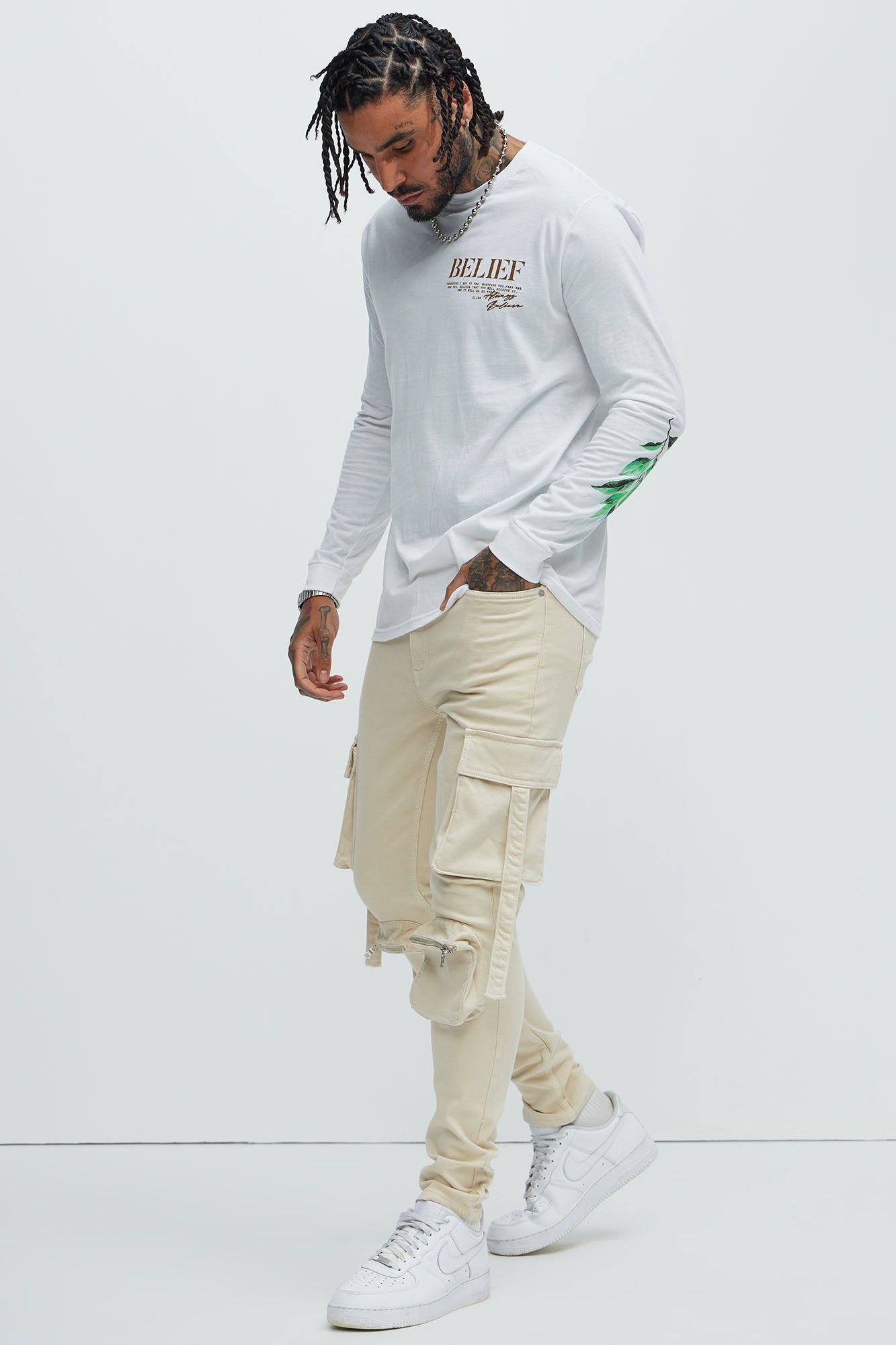 Bradford Skinny Cargo Pants - Off White sold by Fashion Nova product image thumbnail 2