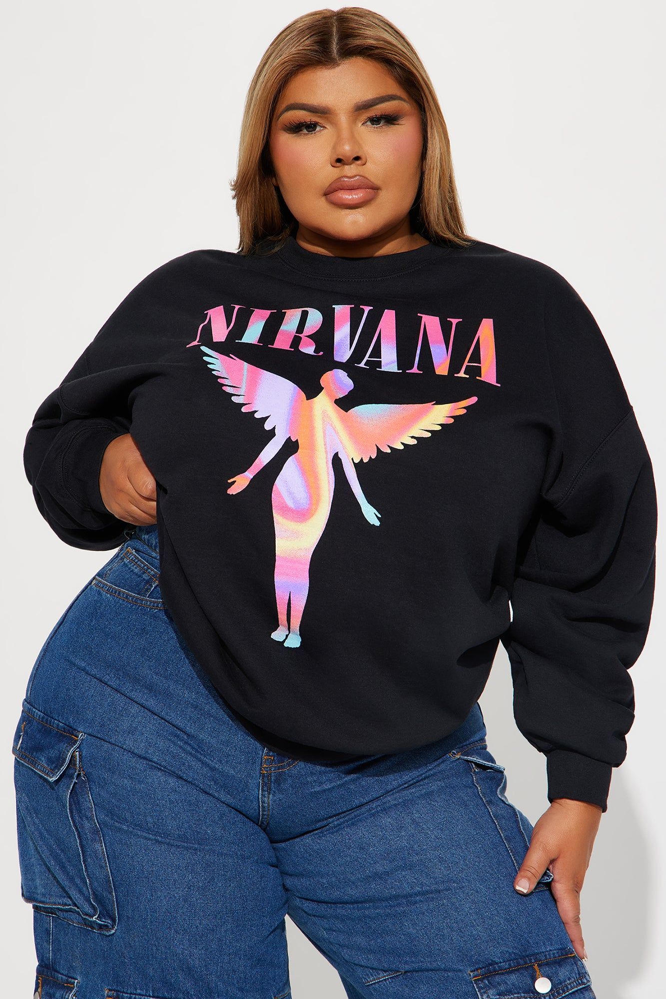 Nirvana In Technicolor Sweatshirt - Black sold by Fashion Nova product image thumbnail 5