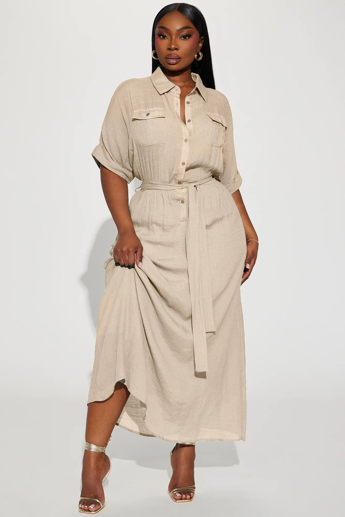 Lucille Maxi Dress - Taupe sold by Fashion Nova product image thumbnail 4