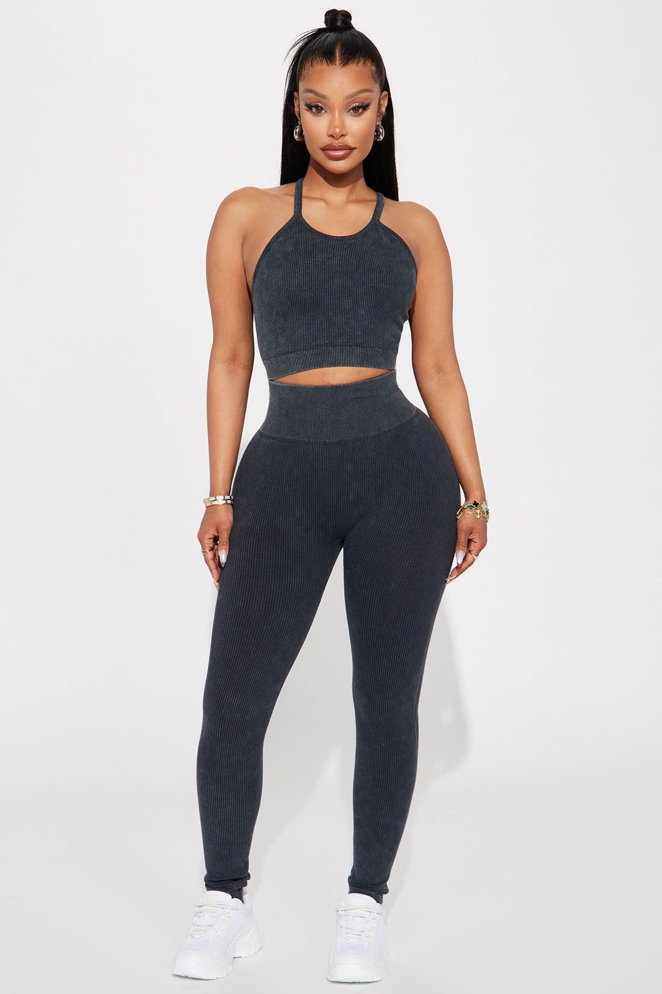 Break A Sweat Washed Seamless Sports Bra - Black sold by Fashion Nova product image thumbnail 2