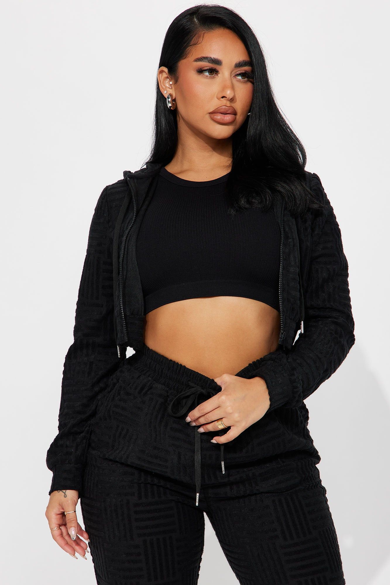 Stay Focused French Terry Jogger Set - Black sold by Fashion Nova product image thumbnail 3