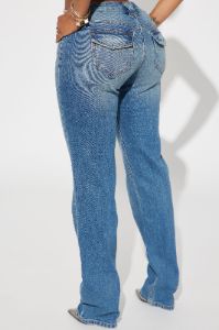 Sicily Stacked Straight Leg Jeans - Medium Wash sold by Fashion Nova
