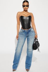 Sicily Stacked Straight Leg Jeans - Medium Wash sold by Fashion Nova