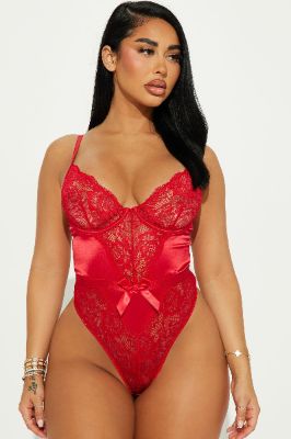Too Good Lace Teddy - Red sold by Fashion Nova