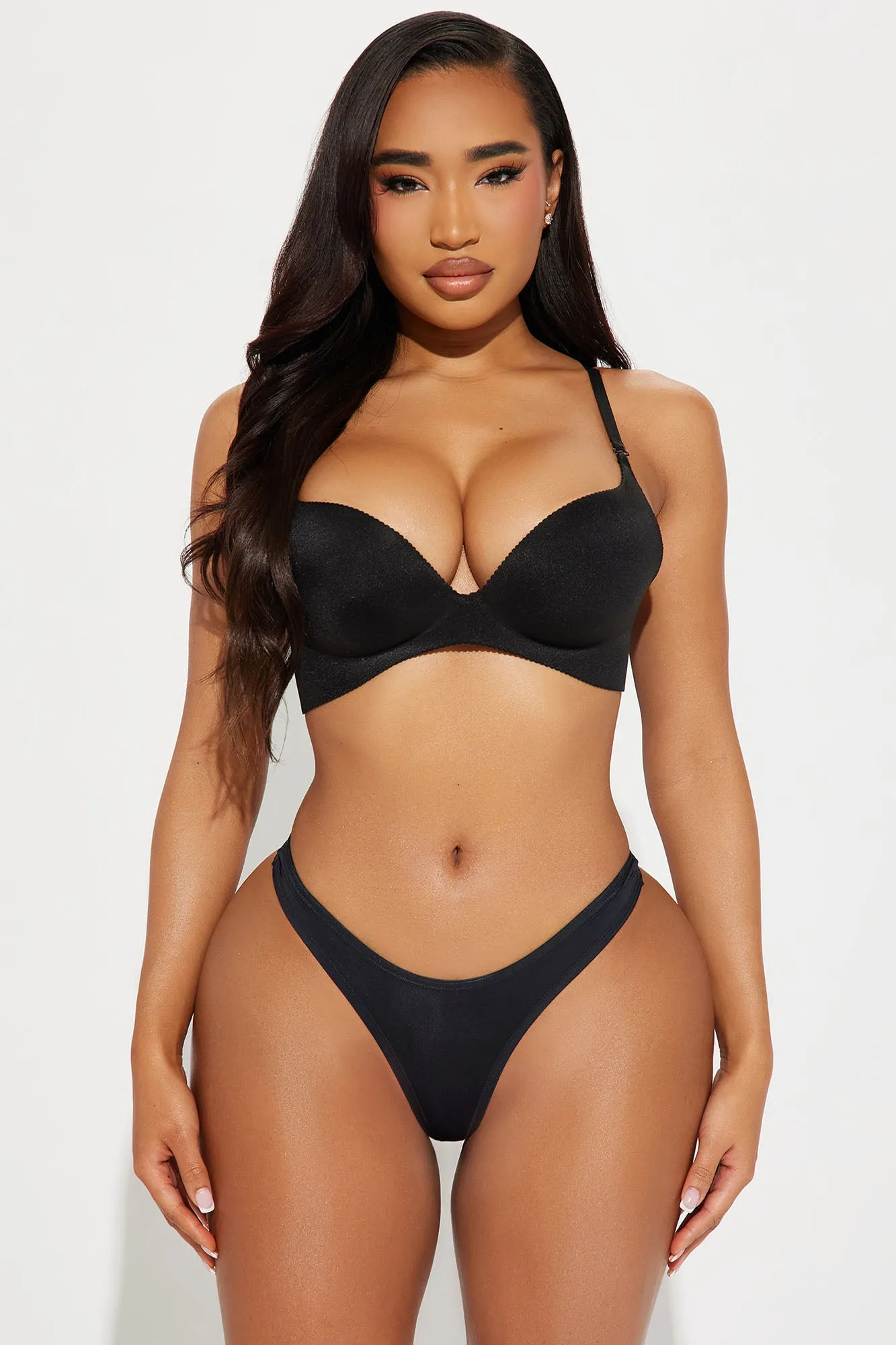 Light As A Feather Microfiber Thong Panty 3 Pack - Black/Black sold by Fashion Nova product image thumbnail 3