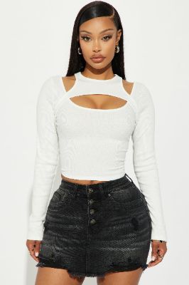 Chloe Cut Out Top - White sold by Fashion Nova
