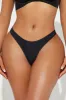 Light As A Feather Microfiber Thong Panty 3 Pack - Black/Black sold by Fashion Nova