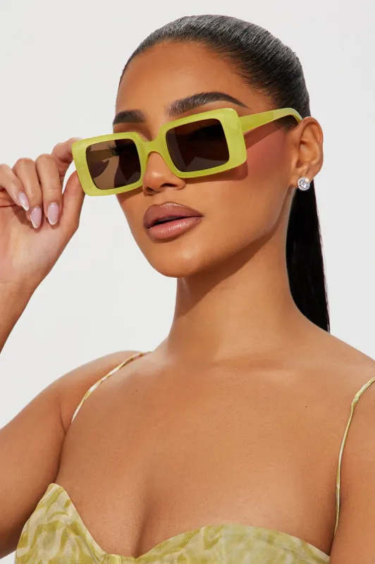 Poolside Chilling Sunglasses - Chartreuse sold by Fashion Nova
