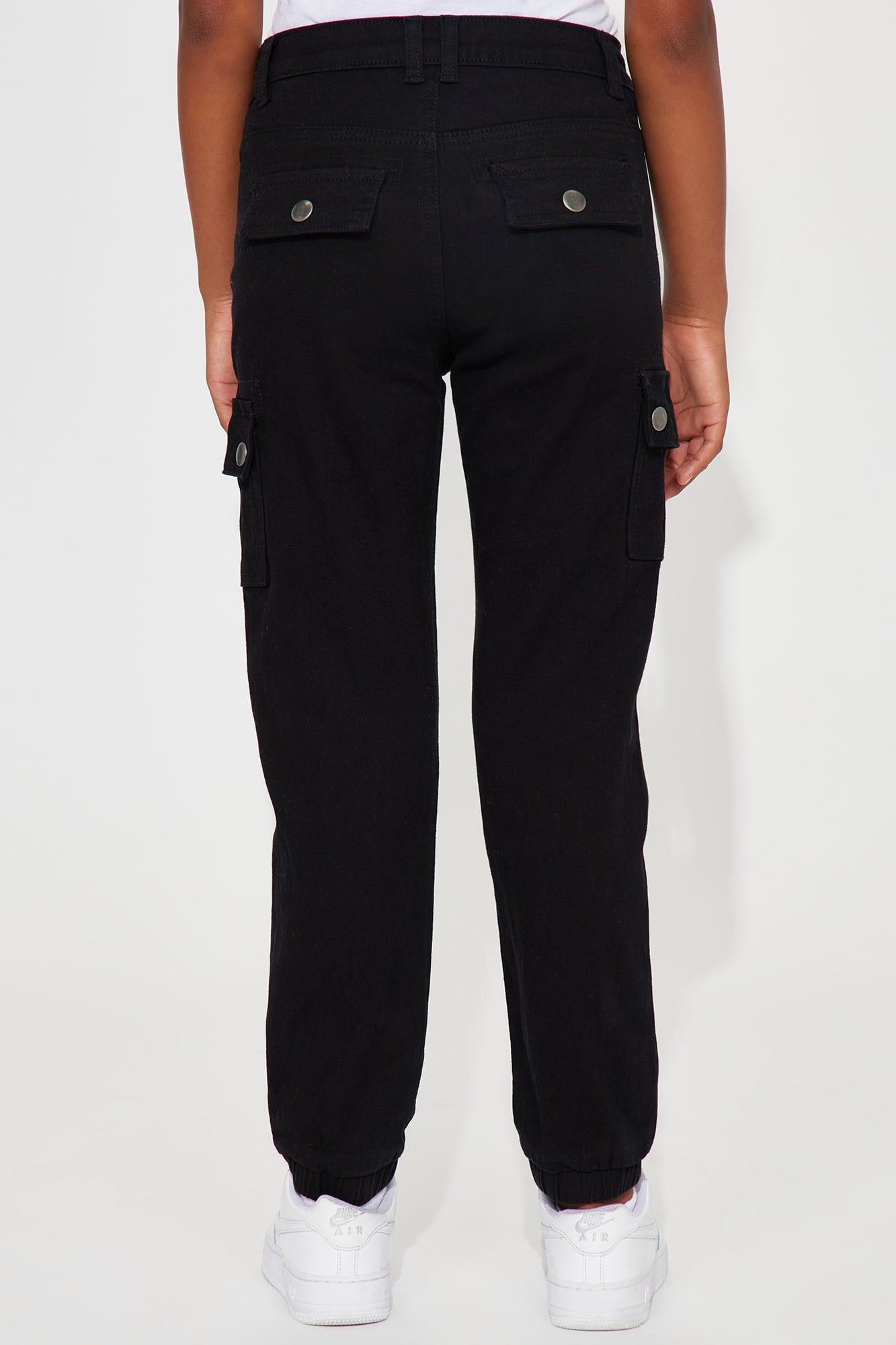 Mini Twill Belted And Ruched Ankle Cargo Pants - Black sold by Fashion Nova product image thumbnail 4