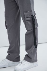 Tyson Buckle Straight Sweatpants - Charcoal sold by Fashion Nova